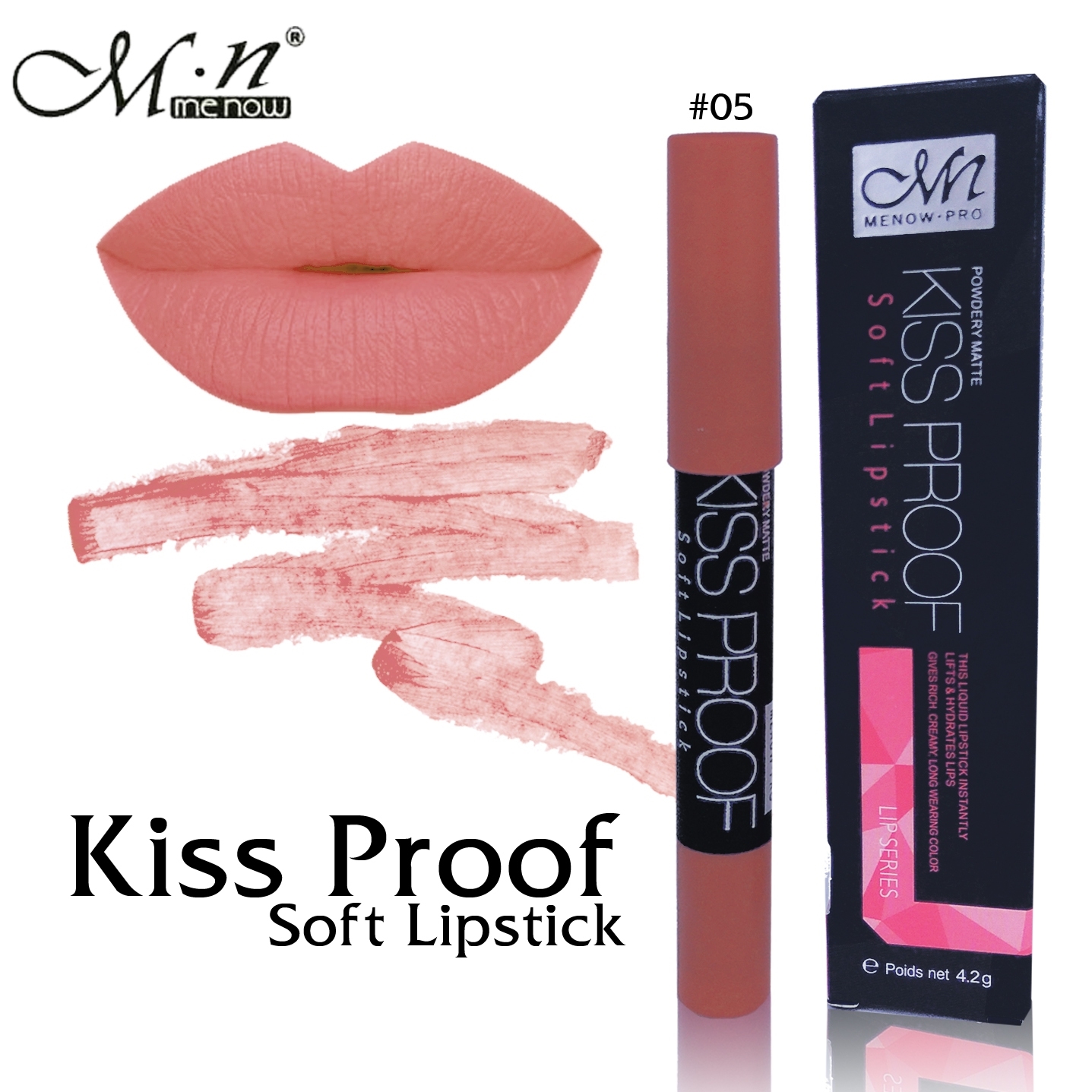 menow kiss proof soft Lipstick ลิปจุ๊ป มีนาว เลิศ
