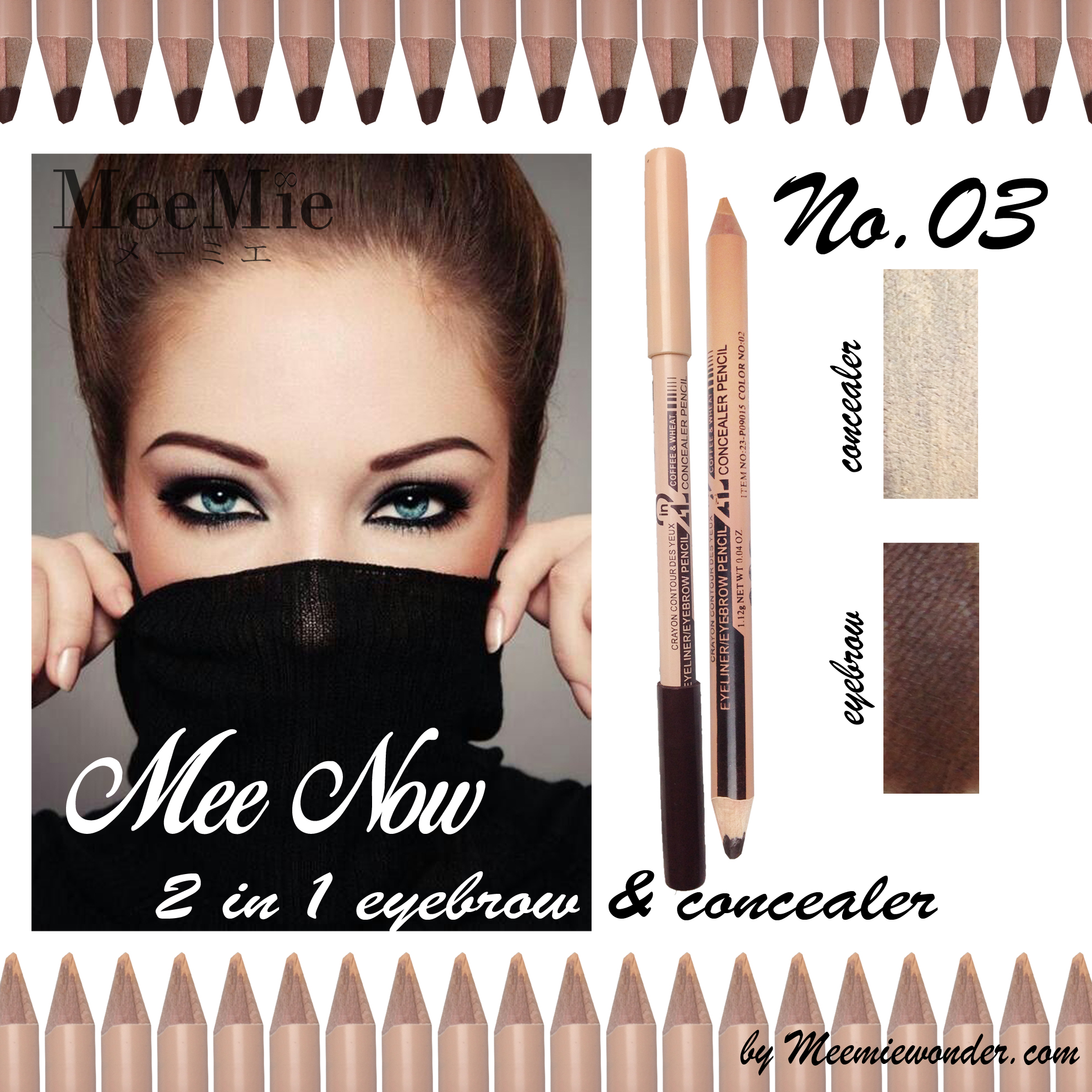 ดินสอเขียนคิ้วมีนาว แท่งเดียวเอาอยู่ ติดทนเขียนง่าย ราคาไม่แพง www.meemiewonder.com