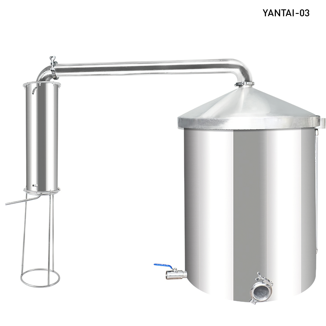 YANTAI-03 หม้อต้ม หม้อกลั่น กลั่นสมุนไพร กลั่นน้ำมันหอมระเหย ,เหล้า,ไวน์ 150L บรรจุภัณฑ์เครื่องสำอางค์ ถูกดีงาม