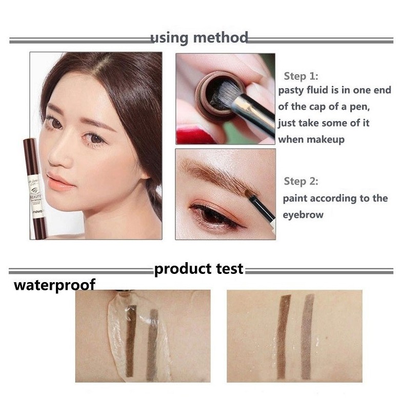 เขียนคิ้ว กันน้ำ EYEBROW NOVO 5068 ขายดี เท่น้ำเท่ท่า ขายปลีกส่ง ราคาถูก ขายเครื่องสำอาง