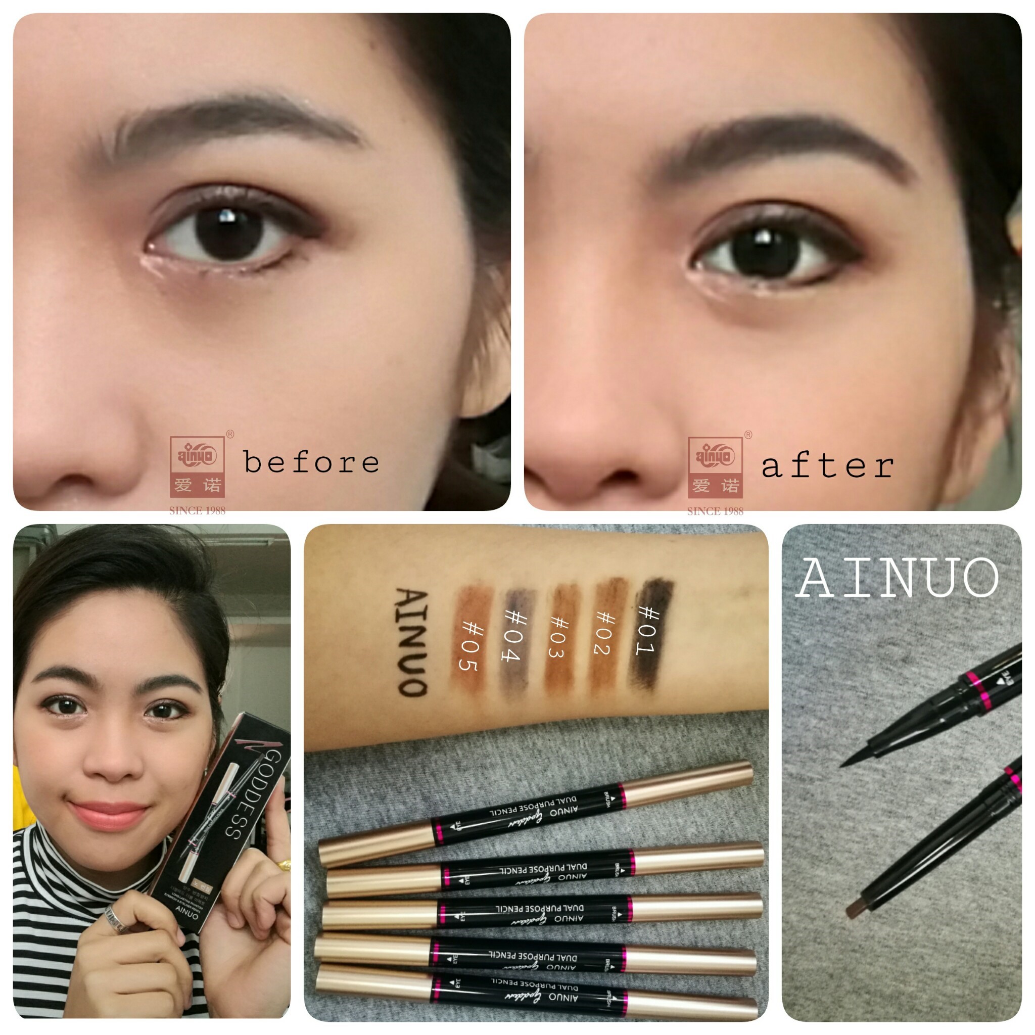Ainuo GODDESS long-lasting eyebrow & eyeliner pencil A516