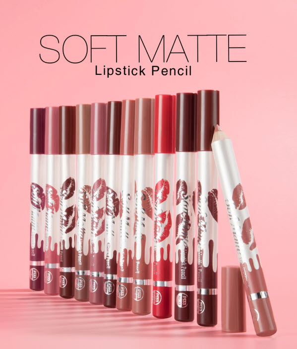 ดินสอเขียนขอบปากแท่งใหญ่ จุใจ เพียงแท่งล่ะ 19 บาท  เม็ดสีชัดเจน กันน้ำ 