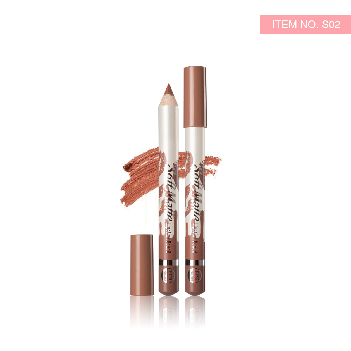 ดินสอเขียนขอบปากแท่งใหญ่ จุใจ เพียงแท่งล่ะ 19 บาท  เม็ดสีชัดเจน กันน้ำ 