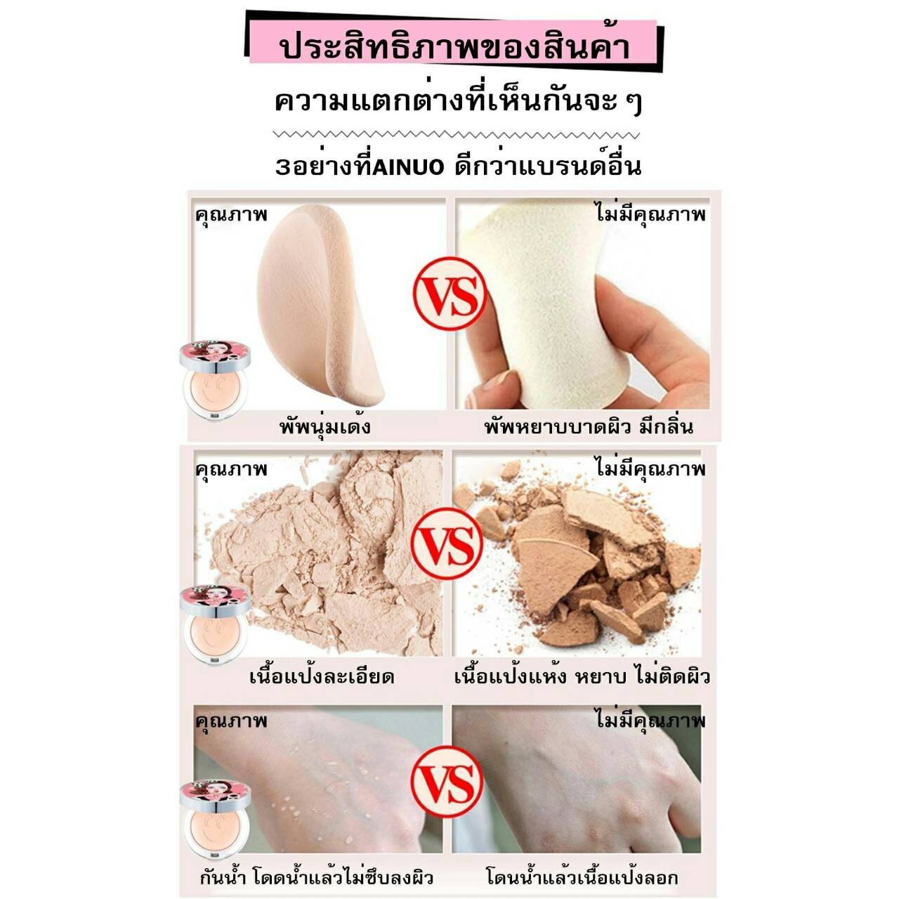 ปลีก-ส่ง เครื่องสำอางค์ แป้งหน้าเด็ก แป้งที่ตบแล้วไม่่มัน ตบแล้วเด้ง สวยเลิศทั้งวัน 9002