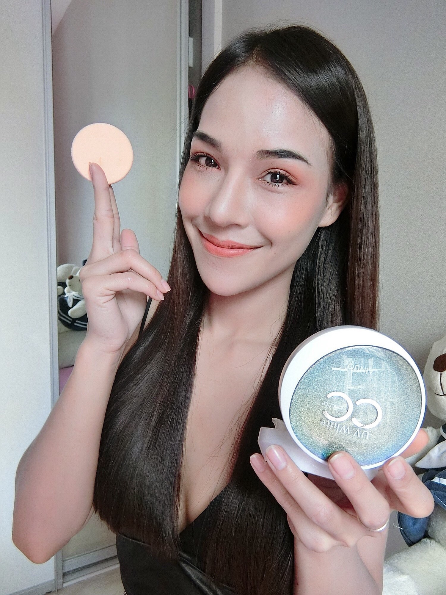 แป้งน้ำคุชชั่น แป้งพัฟ แป้งรองพื้นใช้ดี Ainuo A448
