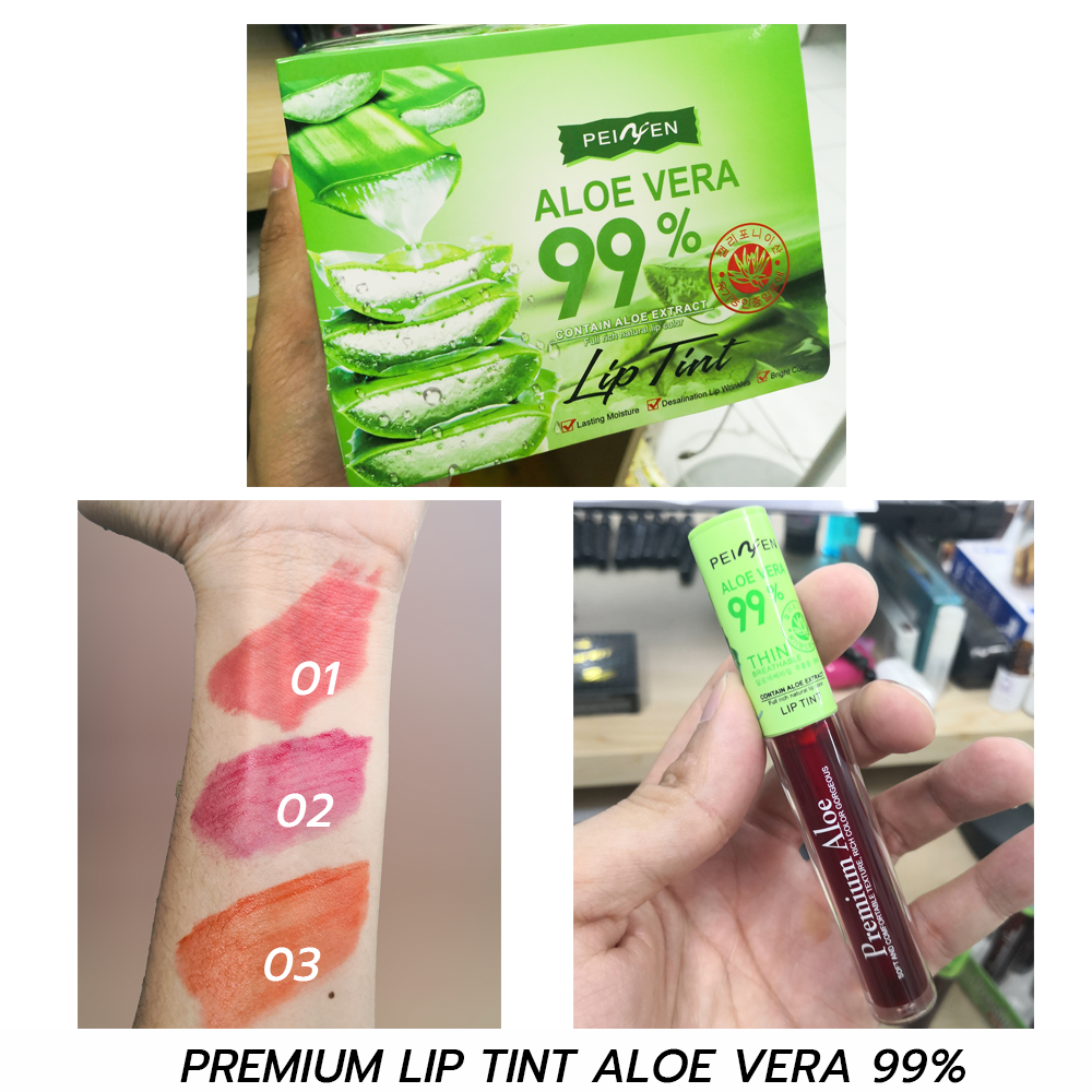 LIP TINT ALOE VERA 99%  เรียวปากสวยตลอดวันกับลิปทินท์ จากเพ้ยเย่น เนื้อสัมผัสเนียนนุ่ม สีสันสดใส ติดทนนานดุจแม่เหล็ก แนบแน่นกับริมฝีปาก กลบสีปากเดิมได้มิด มาพร้อม3 เฉดสี
