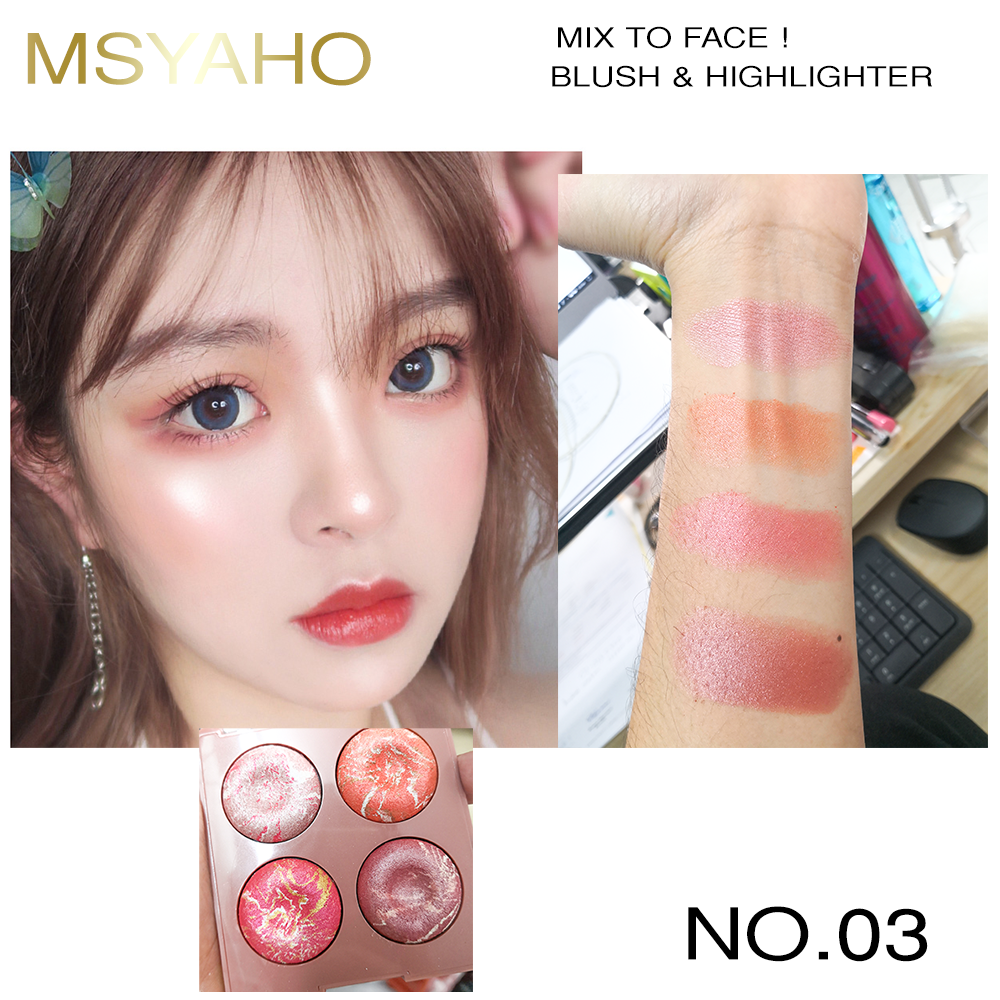 เมคอัพพาเลท 4 เฉดสี มีให้เลือกทั้งหมด 4โทน เป็นทั้งไฮไลต์ก็็ดี บลัชออนก็ได้ สีสวยทั้งเนื้อแมท และชิมเมอร์ จบครบทุกความต้องการของผู้หญิง เนื้อเนียนนุ่ม เกลี่ยง่าย เม็ดสีสวยคมชัด ติดทนนาน