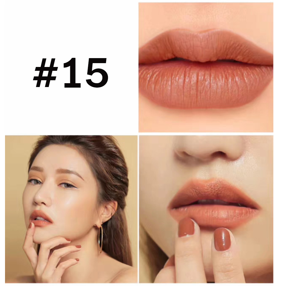 (เซ็ต6แท่ง)ลิปสติกเนื้อแมท สวยแน่น เป๊ะ เนื้อลิปเนียนนุ่ม มอบสีสันที่เป็นธรรมชาติ สีสวยคมชัด ติดทนนาน ไม่ทำให้ริมฝีปากแห้ง ขายเครื่องสำอาง Hengfang color lipstick