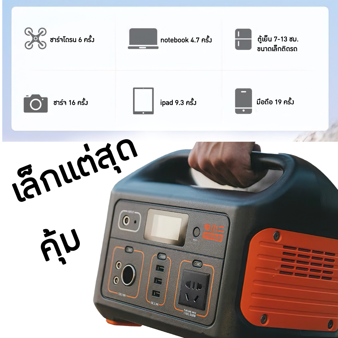 15410 แบตสำรองสำหรับสายลุย ความจุ 91800mAh/300Wh แถมที่ชาร์จโซลาเซลล์ ขนาดเล็กพกติดรถได้สบาย