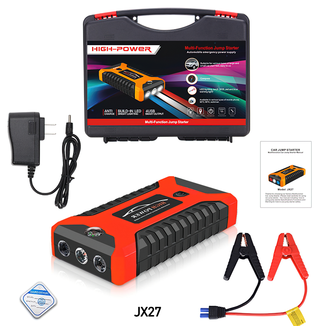 JX27 Car jump start powerbank เครื่องชาร์จแบตรถยนต์ แบบพกพา จั้มพ์สตาร์  บรรจุภัณฑ์เครื่องสำอางค์ ถูกดีงาม