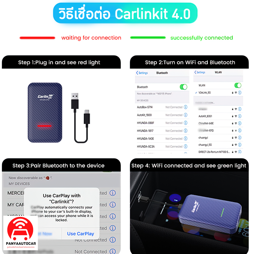 15138 กล่อง Carlinkit 4.0 ไร้สายรุ่นใหม่ เหมาะสำหรับรถเดิมแบบเก่าที่เป็นระบบสัมผัส ต่อ Carplay+android auto แบบไร้สาย สะดวกมากกว่าเดิม