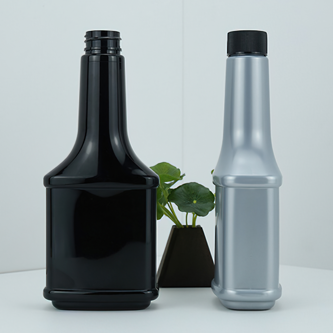GLP-03 ขวดน้ำมันเกียร์ ขวดน้ำมันเครื่อง ขวดเติมเชื้อเพลิง PET+cap black 380ml 