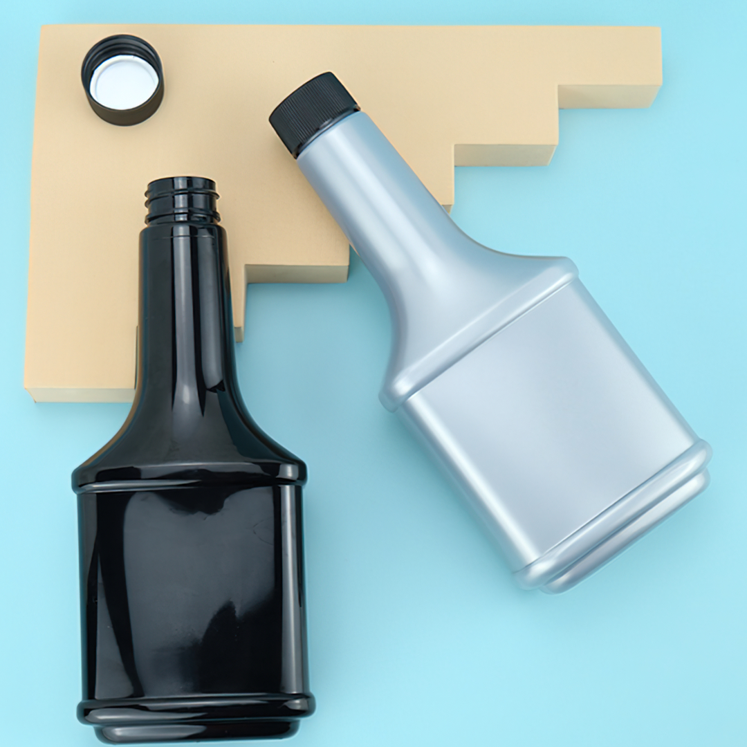 GLP-03 ขวดน้ำมันเกียร์ ขวดน้ำมันเครื่อง ขวดเติมเชื้อเพลิง PET+cap black 380ml 