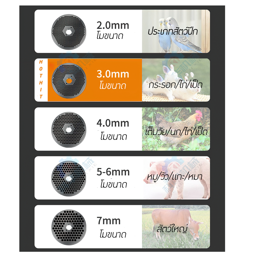 ขายปลีกส่ง เครื่องทำอาหารสัตว์ ในรูปแบบเม็ด ราคาถูก อาหารสัตว์ก็ใช้ทำได้