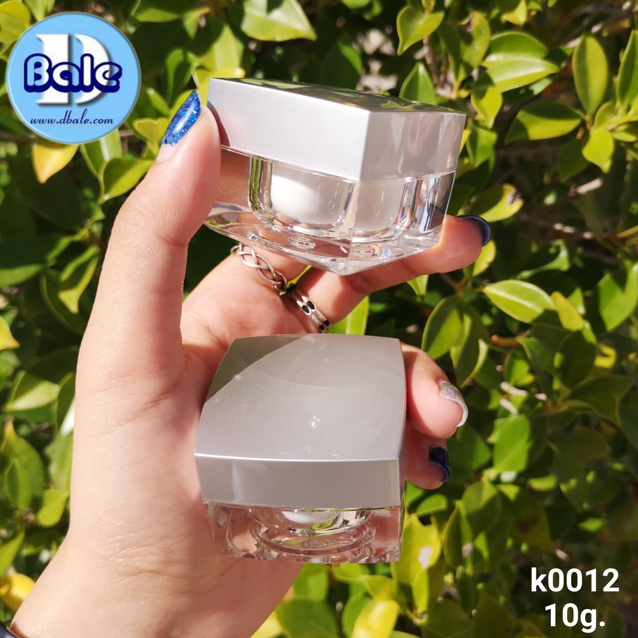 ขายส่ง – k0012-10g Sถ้วยขาวฝาเงินด้าน  บรรจุภัณฑ์เครื่องสำอางค์ ถูกดีงาม