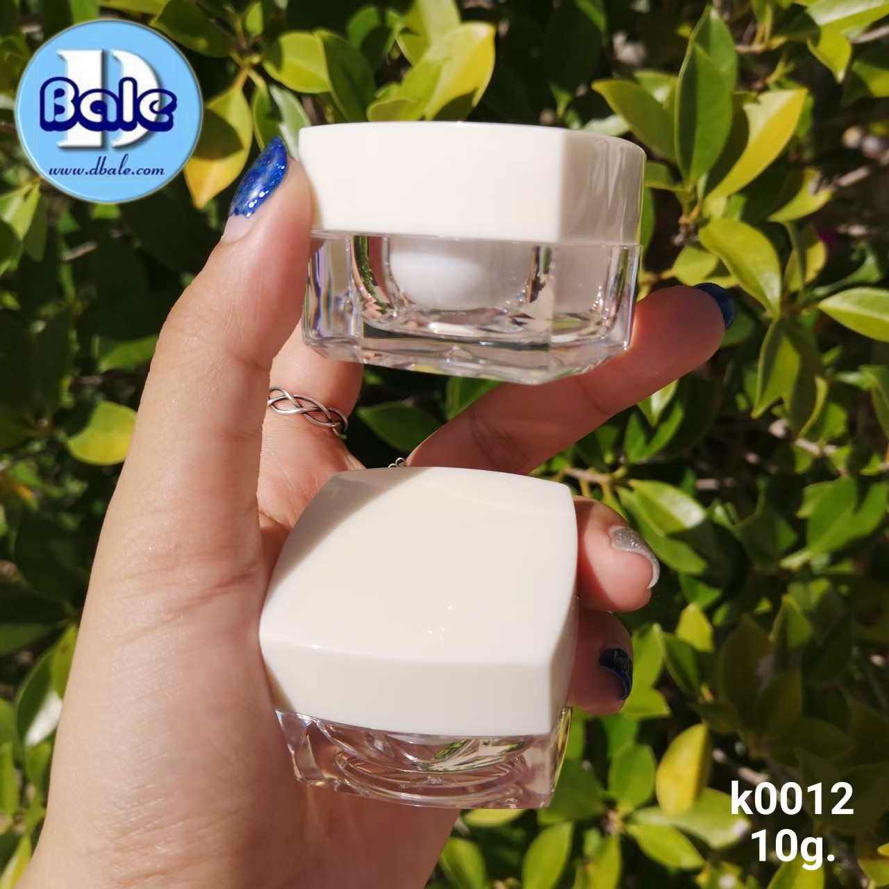 ขายส่ง -ขายปลีก k0012-10g Sขาว/ฝาขาวมุก บรรจุภัณฑ์เครื่องสำอางค์ ถูกดีงาม