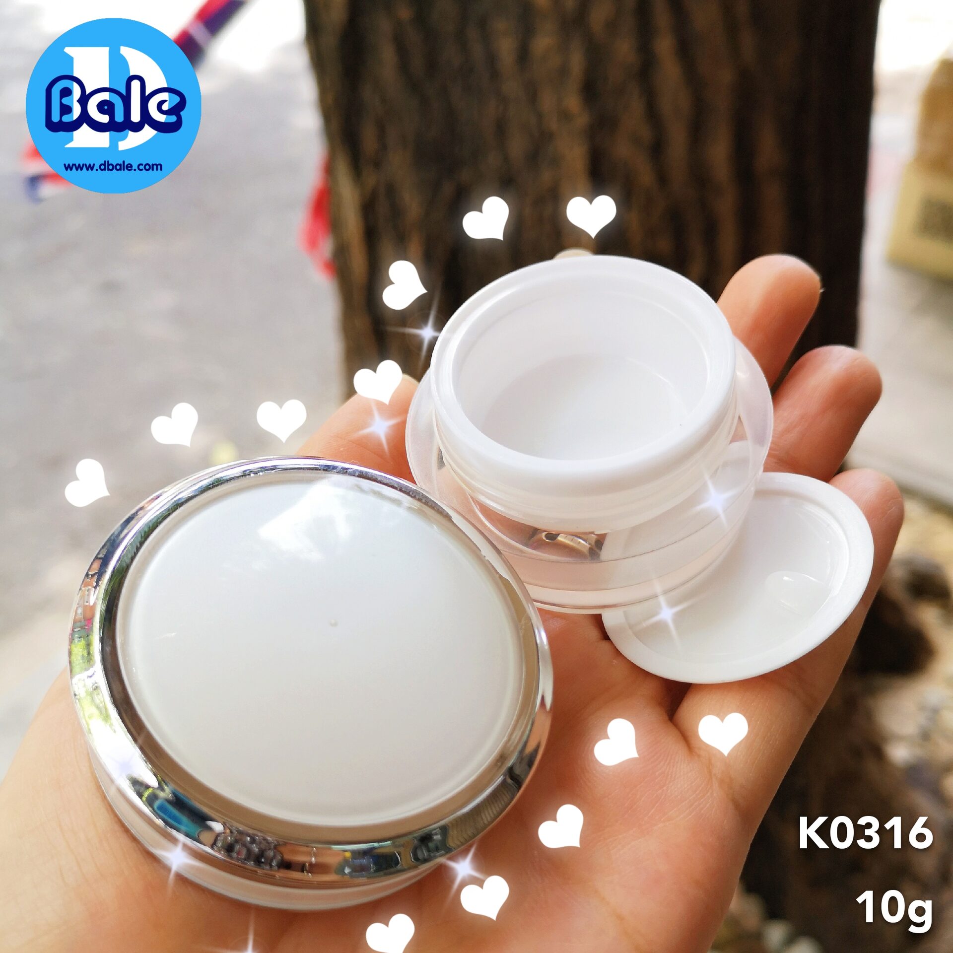 k0316-10g ขาวมุก (ทรงเตี้ย)kเงิน