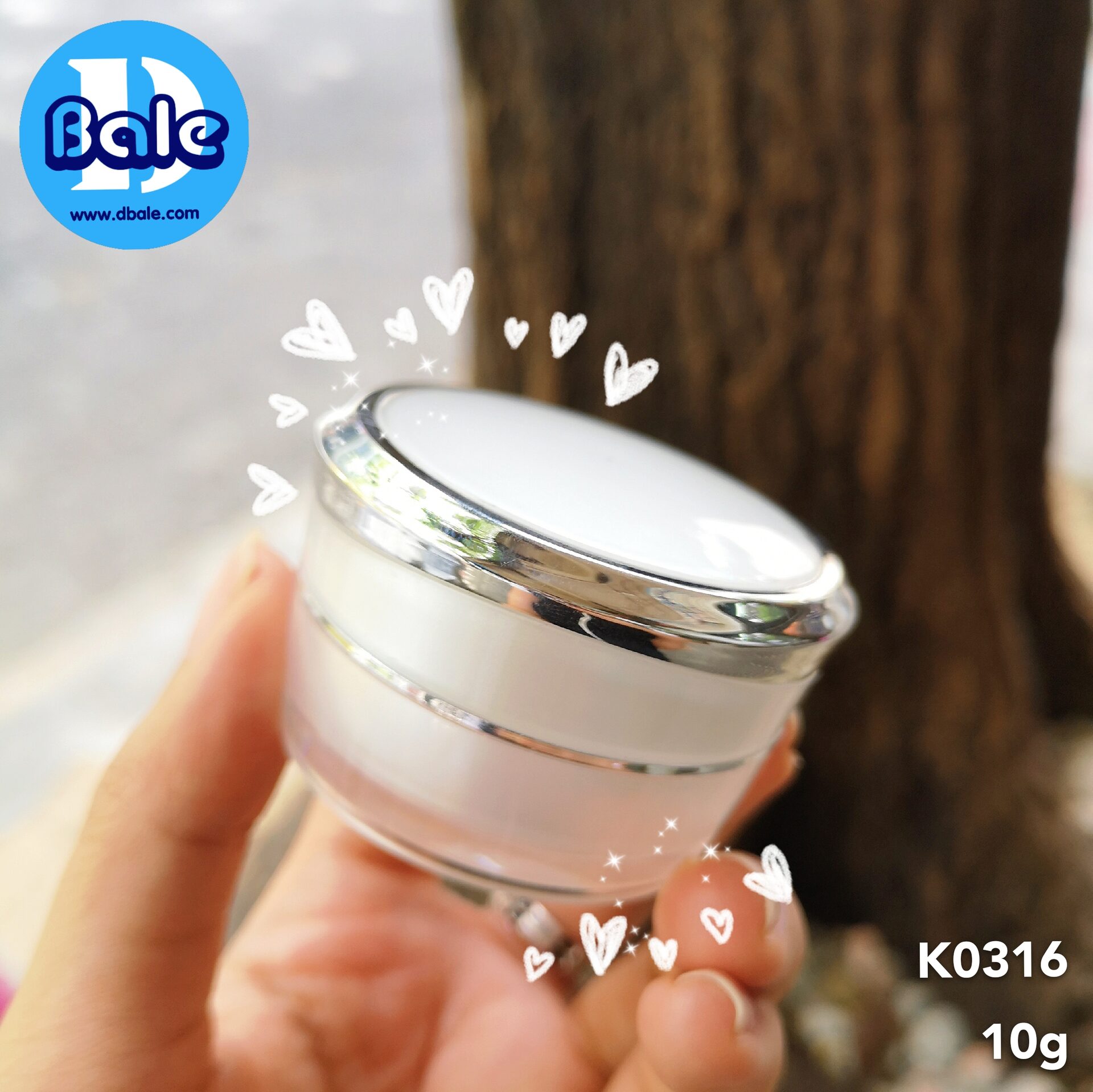 k0316-10g ขาวมุก (ทรงเตี้ย)kเงิน