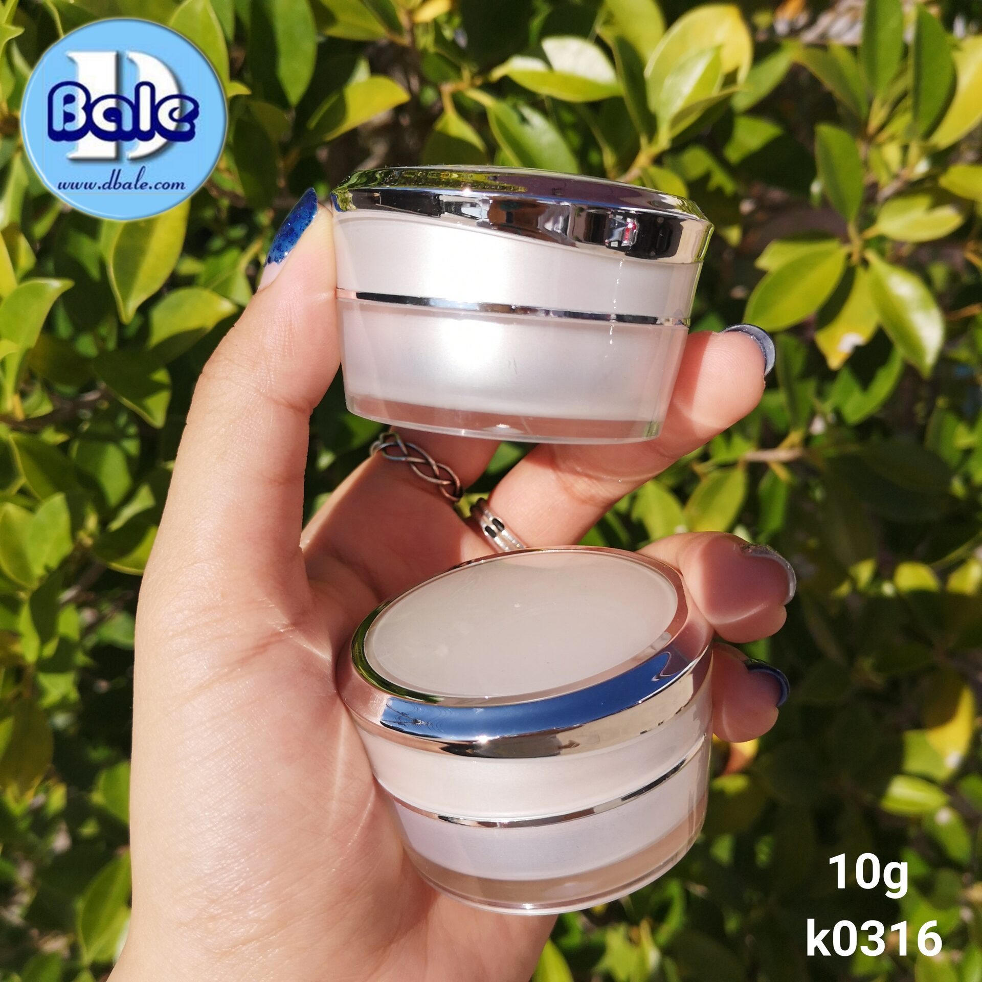 k0316-10g ขาวมุก (ทรงเตี้ย)kเงิน