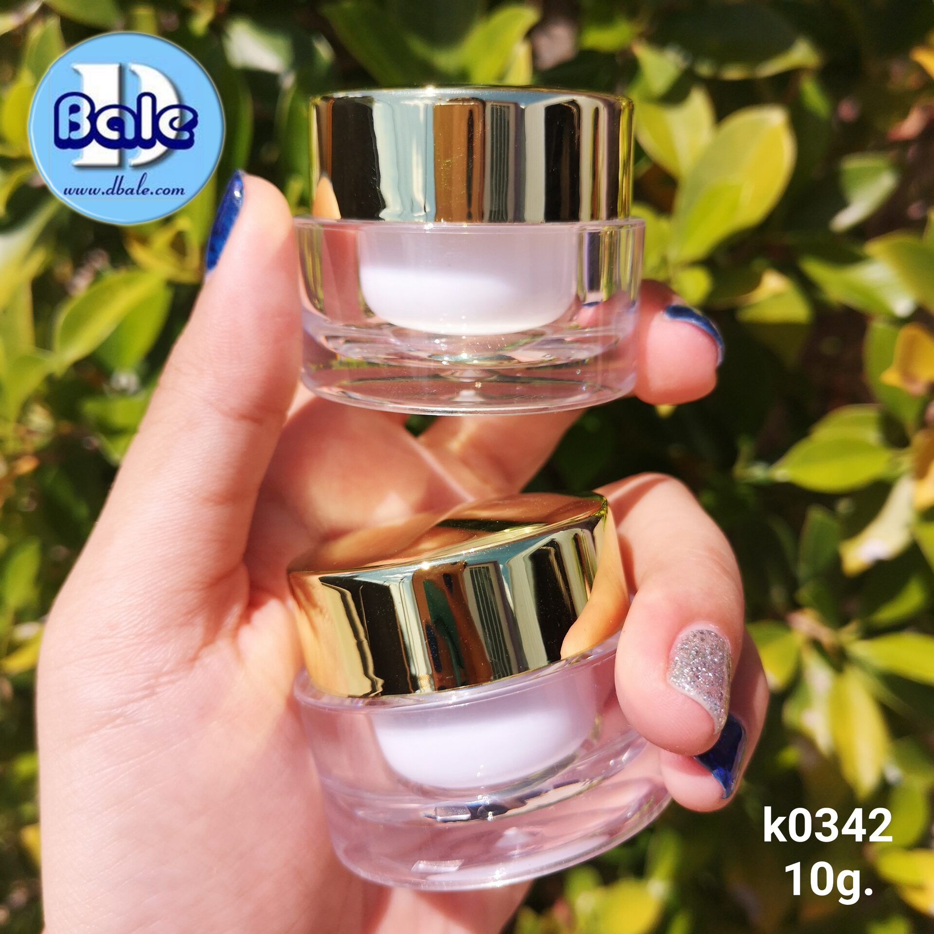 k0342-10ml ขาวใส ฝาทองเงา