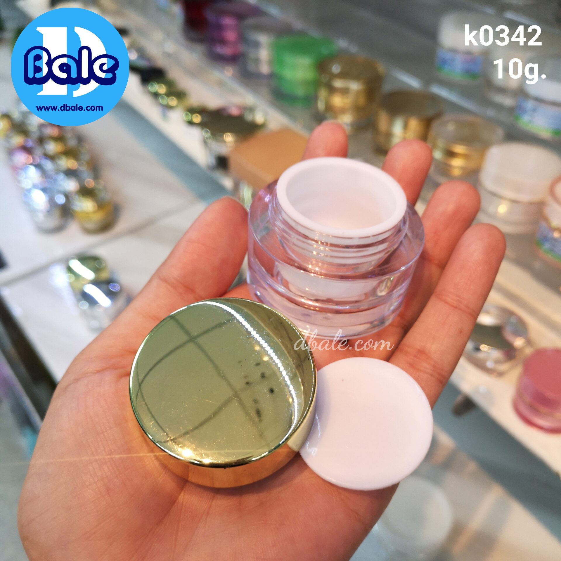 k0342-10ml ขาวใส ฝาทองเงา