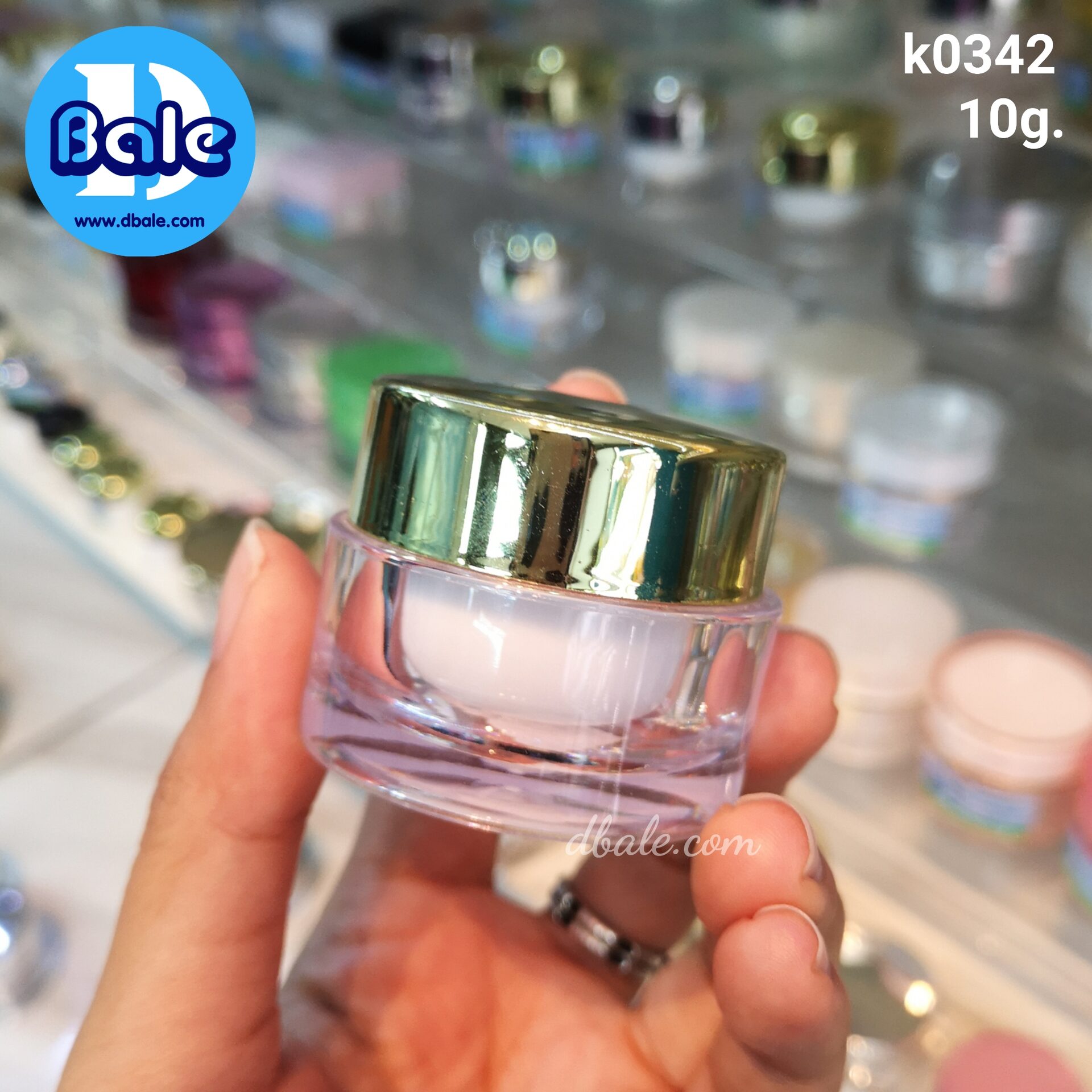 k0342-10ml ขาวใส ฝาทองเงา