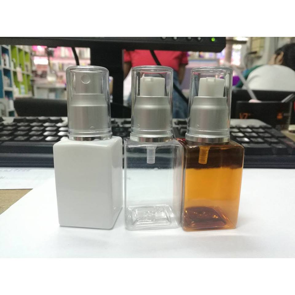 ขวดขนาด 50 ml  + ฝาปั้ม สเปรย์ เกลียว  บรรจุภัณฑ์เครื่องสำอางค์ ถูกดีงาม