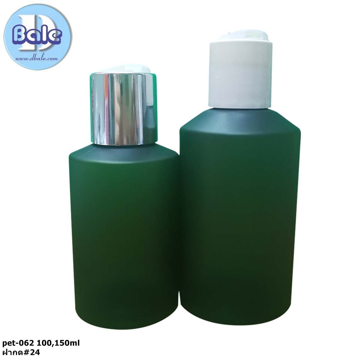 pet-062 pet ขวดพลาสติกเขียวขุ่น + ฝาpress กด คอ24