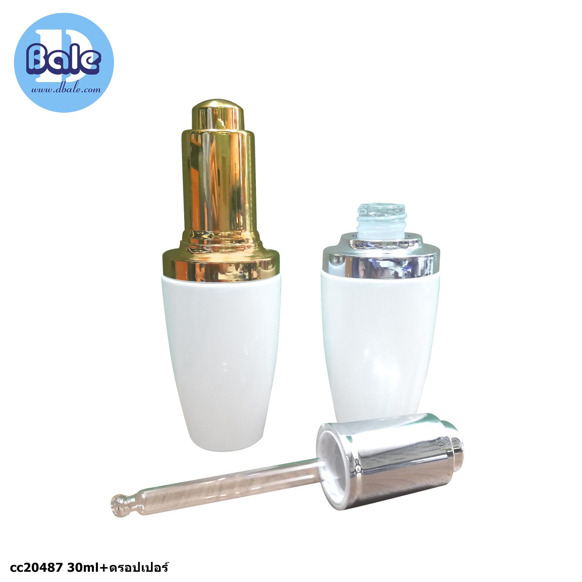 CC20487 ขวดแก้วลังโคมเซรั่ม 30ml หัวดรอปเปอร์ packaging cosmetics