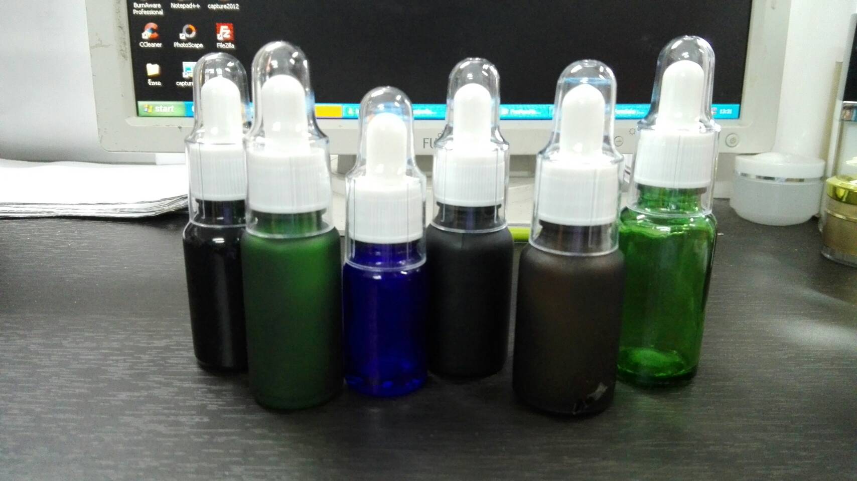 ฝาเกลียวสีขาวดรอปเปอร์ + ฝาครอบใส jy-dp ใส่กับขวดอโรมาคอ18 ขนาด 5 10 15 30 50 100ml
