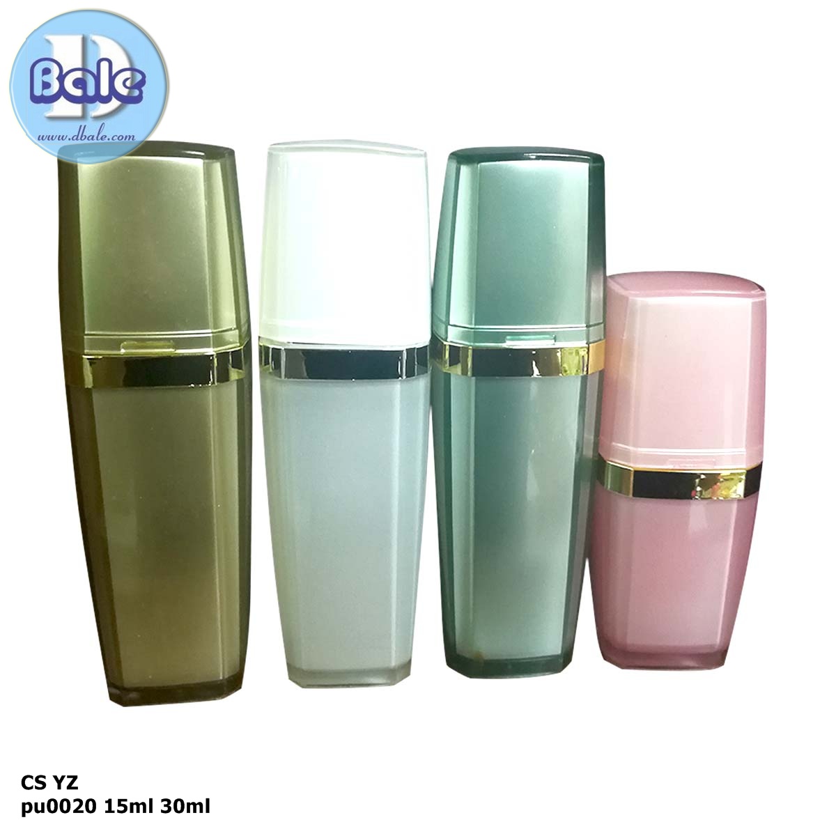 pu0020 -15ml 30ml ขวดปั้มเหลี่ยม  บรรจุภัณฑ์เครื่องสำอางค์ ถูกดีงาม