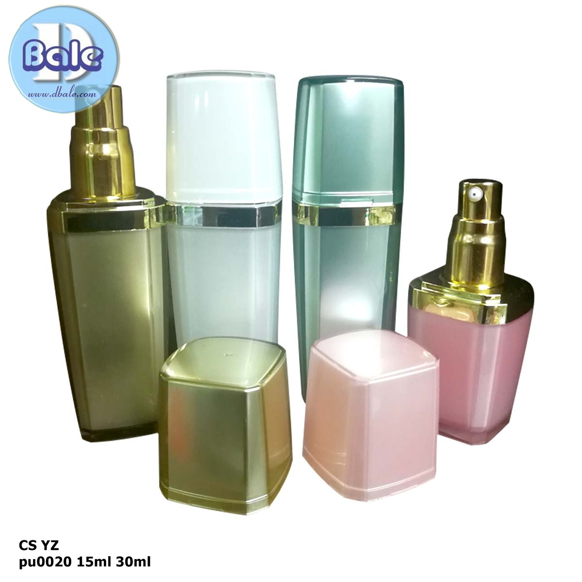 pu0020 15ml 30ml ขวดปั้มครีม เซรั่ม ทรงเหลี่ยม