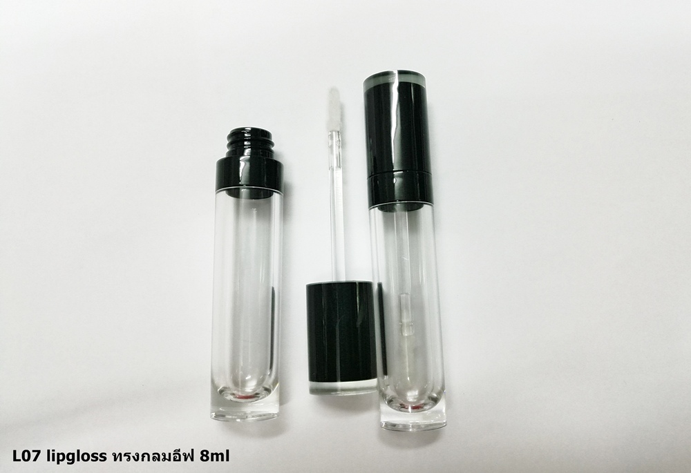 L07 lipgloss ทรงกลมอีฟ 8ml ลิปกลอส สีดำทรงกลม 8ml L07 สูง10.2cm กว้าง1.9cm