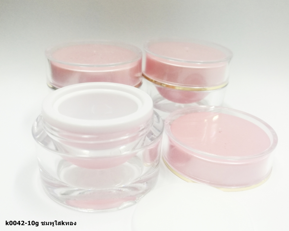 กระปุกครีม k0042-10g ชมพูด้านใสKทอง