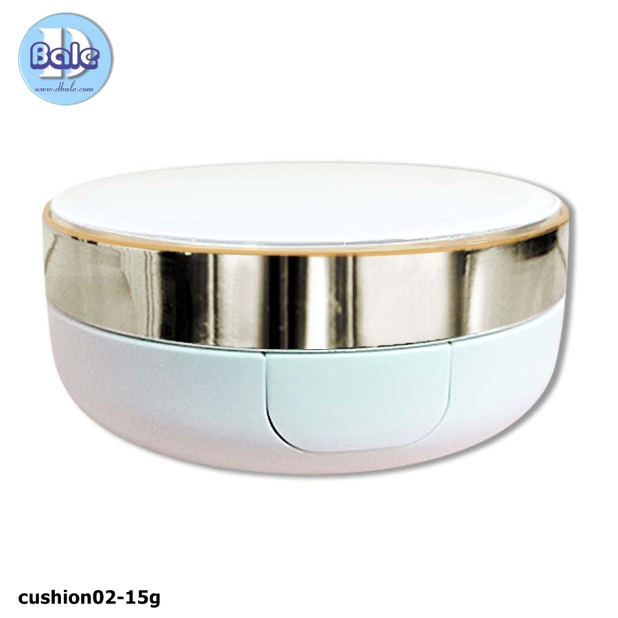 cushion01-15g ขาวขอบทอง  บรรจุภัณฑ์เครื่องสำอางค์ ถูกดีงาม