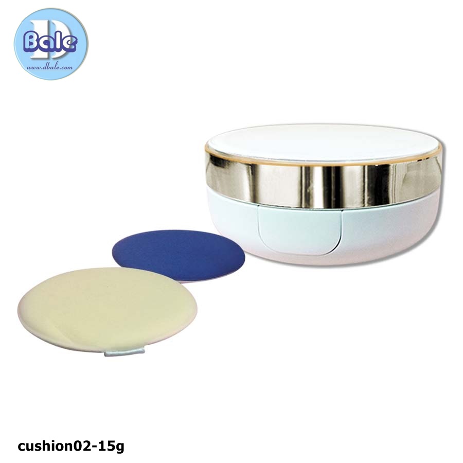 cushion02-15g ตัวขาวขอบทอง #ตัวขาว-ขอบทอง#ตลับคุชชั่น cushion01 cushion02-15g 瓶身边金色