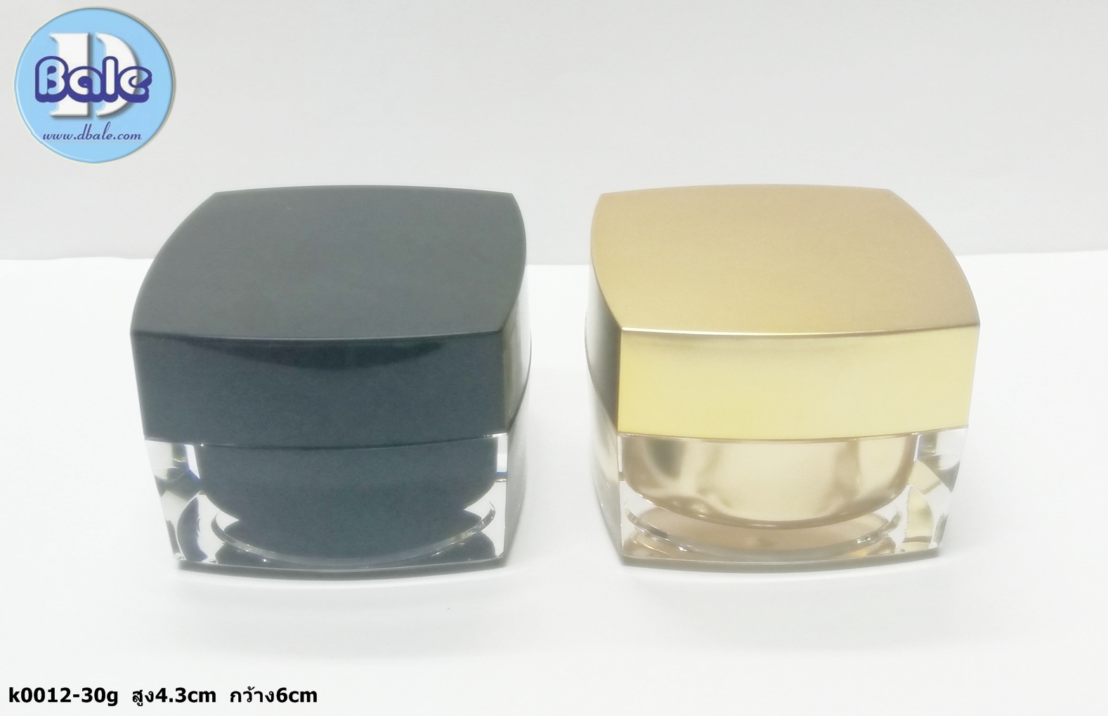 k0012-30g ชุดสีทอง ชุดสีดำ กระปุกครีมทรงสีเหลี่ยม